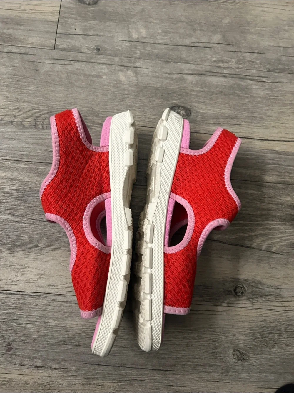 Hunter Kids Red and Pink Open-Toe Hook-and-Loop Sandals